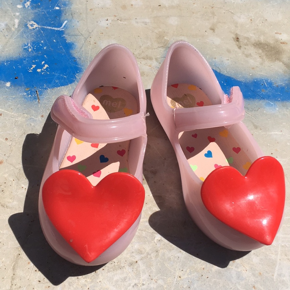 Mini Melissa jelly heart shoes size 5 vguc